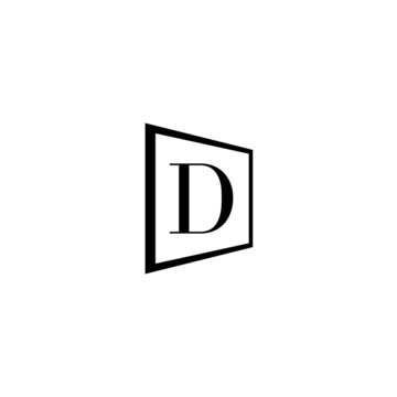 Letter D and Square logo or icon design