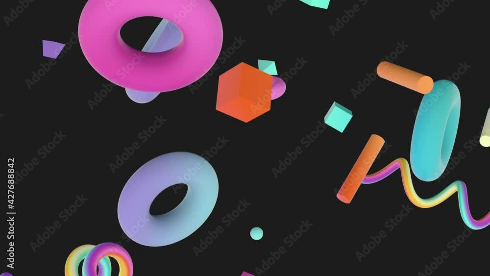 Aufkleber abstract colorful 3d art background with geometric shape. memphis style.