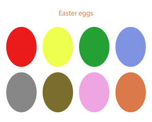 Easter colored eggs set, isolated colorful Easter eggs collection, vector illustration