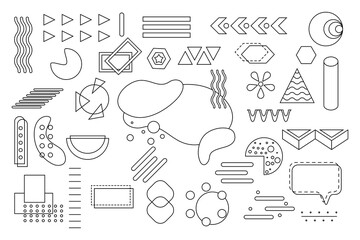 Memphis geometric elements for design. Vector illustration for web, sale, posters, advertising, template, promotion.