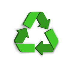 Recycling.Green 3D recycle icon sign.Icon for packaging , recycling.ecology, eco friendly, environmental management symbols.Most used recycle signs vector.