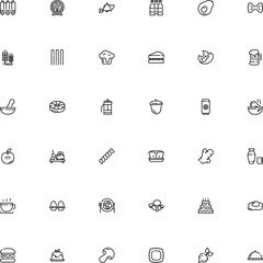 icon vector icon set such as: smoke, pannacotta, pudding, package, catering, candle, apple, collection, banquet, template, barley, fishing, mortar and pestle icon, growth, champignon, scrambled