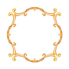 Gold vintage simple frame. Border, decorative design element