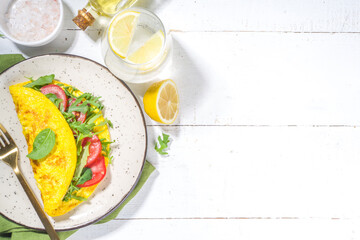 Stuffed  omelet with fresh vegetables