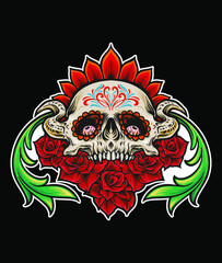  dias de los muertos rose skull