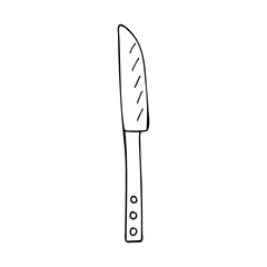 Doodle kitchen knife icon in vector. Hand drawn kitchen knife icon in vector