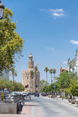 "Torre del Oro" Situated on the Guadalquivir river side is an exterior defence tower, built around 1220. Is one of the attraction of Seville city and can be visited