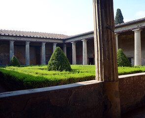 great gym Pompeii Italy was destroyed and buried with ash after Vesuvius eruption in 79 AD Pompeii...