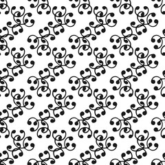 Vector seamless pattern with abstract arc shapes on white background