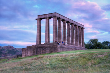 Obraz premium National Monument of Scotland in Edinburgh on top of the Calton Hill