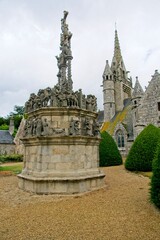 Obraz premium Calvary at Plougonven Parish close in Bretagne France