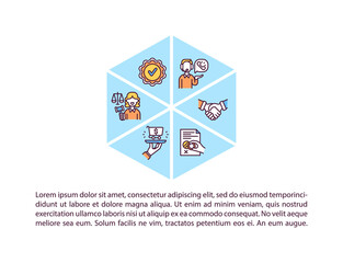 Consumer rights protection concept line icons with text. PPT page vector template with copy space. Brochure, magazine, newsletter design element. Law and legilstaion linear illustrations on white