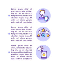 The right to safety concept line icons with text. PPT page vector template with copy space. Brochure, magazine, newsletter design element. Consumer rights linear illustrations on white