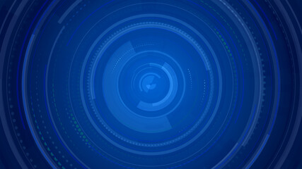 Circle blue neon light technology Hi-tech dark background. Abstract graphic digital future concept design.