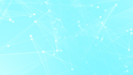 Abstract blue white polygon tech network with connect technology background. Abstract dots and lines texture background. 3d rendering.