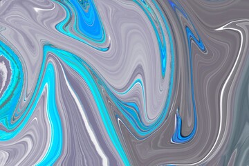 Abstract Fluid Acrylic Painting. Marbled Colurful Abstract Background. Liquid Marble Pattern. Hand Painted Background With Mixed colours Paints. Digital Art Illustration