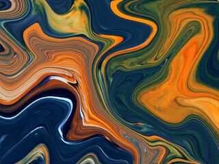 Abstract Fluid Acrylic Painting. Marbled Colurful Abstract Background. Liquid Marble Pattern. Hand Painted Background With Mixed colours Paints. Digital Art Illustration - 427703032