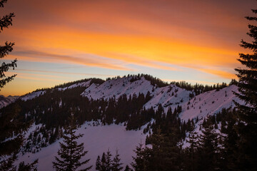 sunset in the mountains