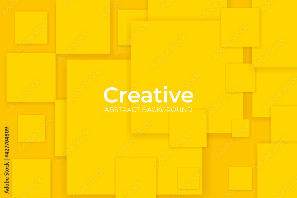 Poster abstract yellow rectangle shapes paper background. simple modern vector background.