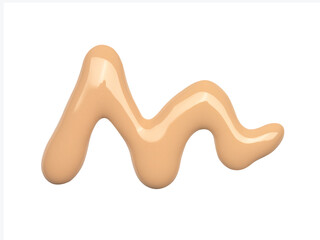 Creamy foundation blot on white background. Isolated