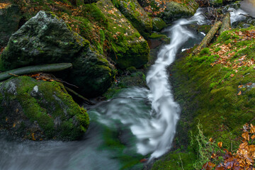 Cerna strz waterfall on Cerny creek in Sumava national park