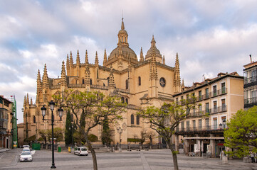 Fototapeta na wymiar The Gothic Cathedral of Segovia in Spain