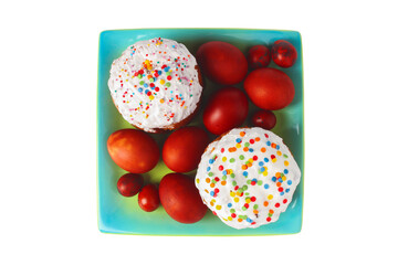 Easter cakes and eggs