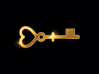 Golden Love key glyph icon love