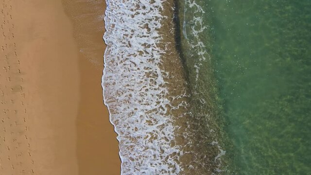 Aerial drone shot of the beach of Castell, Palamos, in the heart of the Costa Brava of Girona, Catalonia - Tomas aéreas con drone en la Playa del Castell dude Palamós, Girona