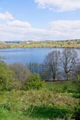 Lake (Immerather maar) in the Volcanic Eifel or Vulkan Eifel mountains in Germany