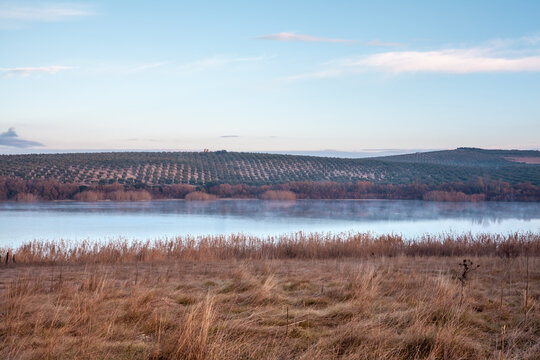 Laguna de Zonar birds nature reserve landscape in southern Spain