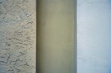 Concrete wall, lines and shapes an architectural concept colour photography.