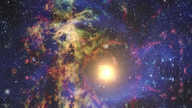 nebula cloud with starlight in between, the universe