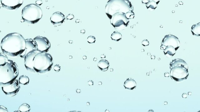 Beautiful Bubles Motion .Realistic with Macro camera. 3d illustration.