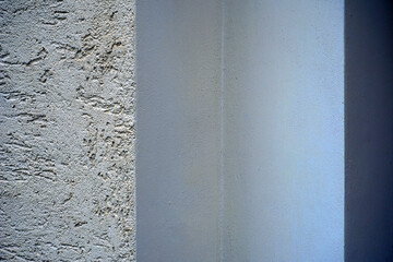 Concrete wall, lines and shapes an architectural concept colour photography.