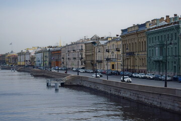 Obraz premium view of the river and the city