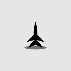 Fototapeta premium Fighter flat icon. Simple style war airplane symbol. Logo design element. T-shirt printing. Vector for sticker.