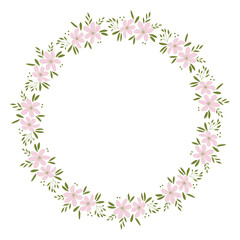 Fototapeta na wymiar pink floral wreath, vector