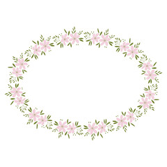 Obraz na płótnie Canvas pink floral wreath, vector
