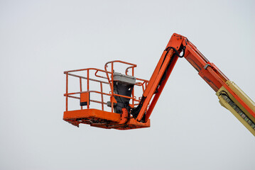Hydraulic system elevated platform with industry work at high in a boom lift © Victor