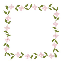 pink floral wreath, vector