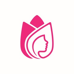 Women Flower Tulip Logo Design
