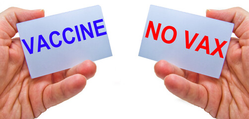 vaccine versus no-vax. concept for covid19 pandemic, coronavirus desease