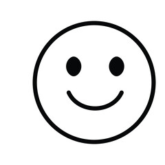 Fototapeta premium Cute solid line social media smiling face emoji on white background. Royalty-free.