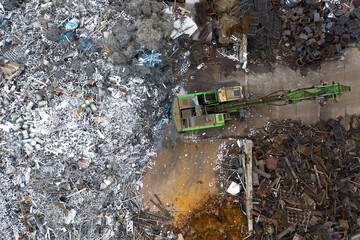 Top view of the scrap metal recycling plant