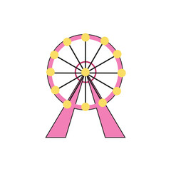 Amusement park icon. ferris wheel. Vector illustration