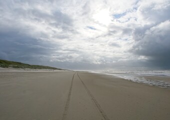 Storm coming at Northsea beach in the Netherlands