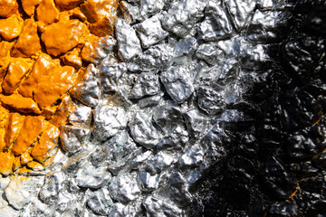 Detail of colorful spraypaint graffiti on stone wall. Shot in Sweden, Scandinavia