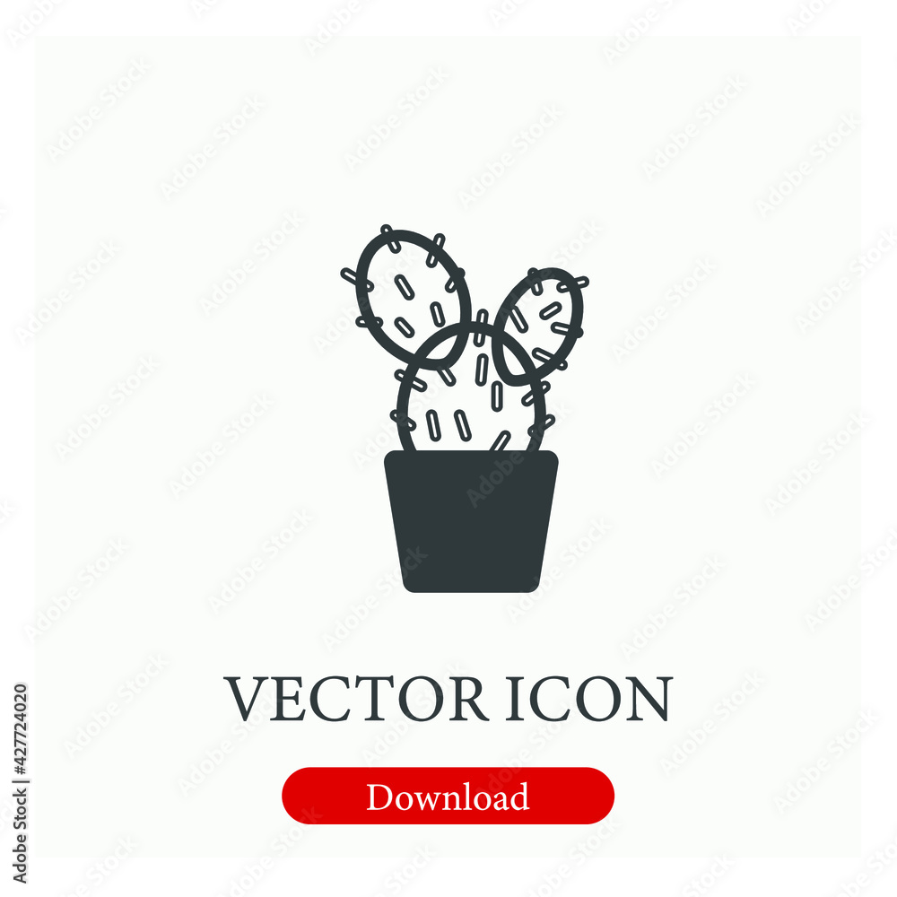 Poster cactus vector icon. editable stroke. linear style sign for use on web design and mobile apps, logo. 