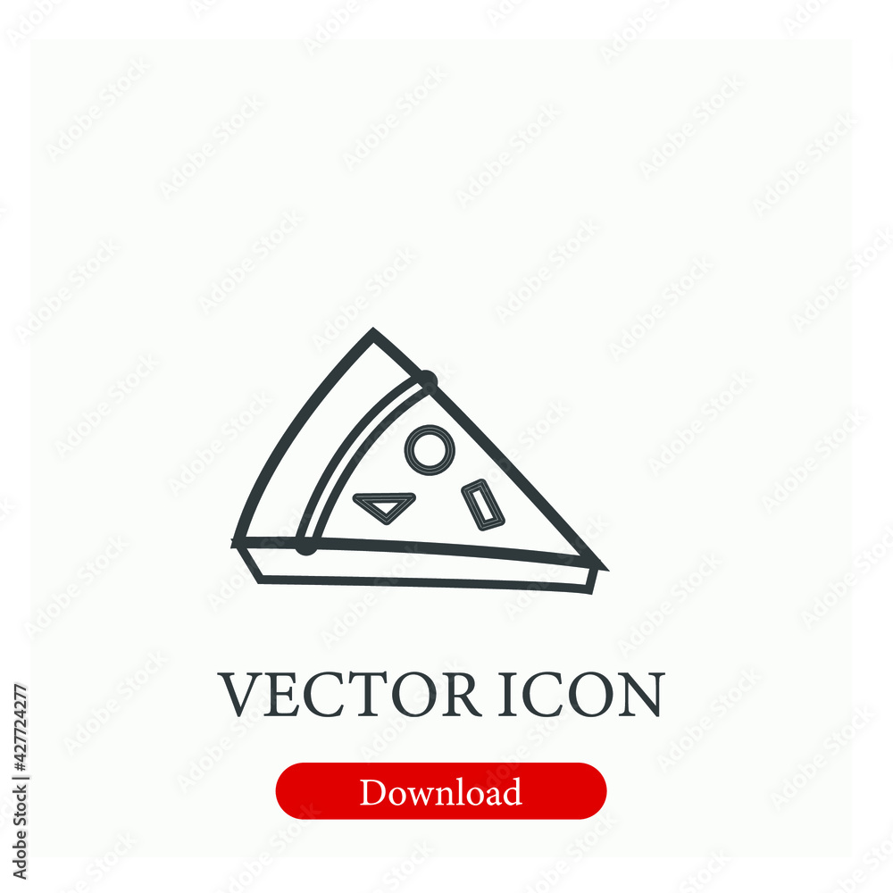 Poster pizza vector icon. editable stroke. linear style sign for use on web design and mobile apps, logo. s
